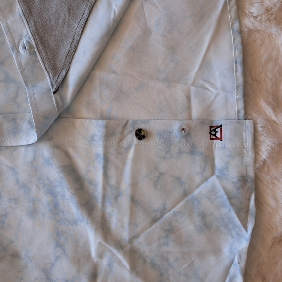 Avalanche Outdoor Supply Co Mens BLUE Button Down Short Sleeve NEW Large - Picture 5 of 9